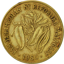 Madagascar, 10 Francs, 2 Ariary, 1980, Paris, AU(50-53), Aluminum-Bronze, KM:11