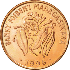 Madagascar, 10 Francs, 2 Ariary, 1996, VZ, Copper Plated Steel, KM:22