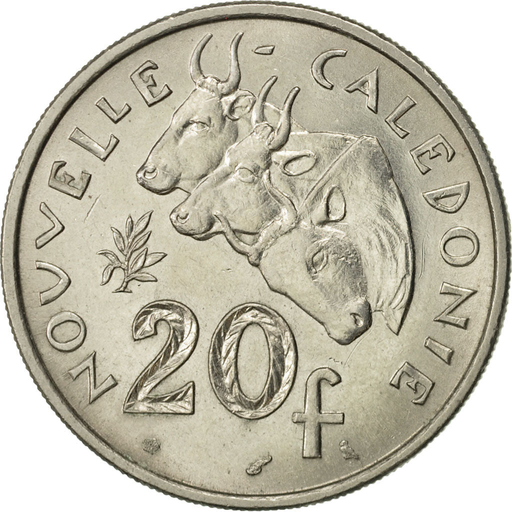Coin, New Caledonia, 20 Francs, 1970, Paris, AU(55-58), Nickel, KM:6