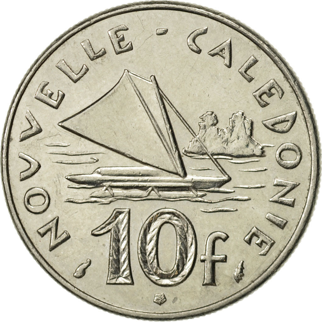 Coin, New Caledonia, 10 Francs, 1986, Paris, AU(55-58), Nickel, KM:11