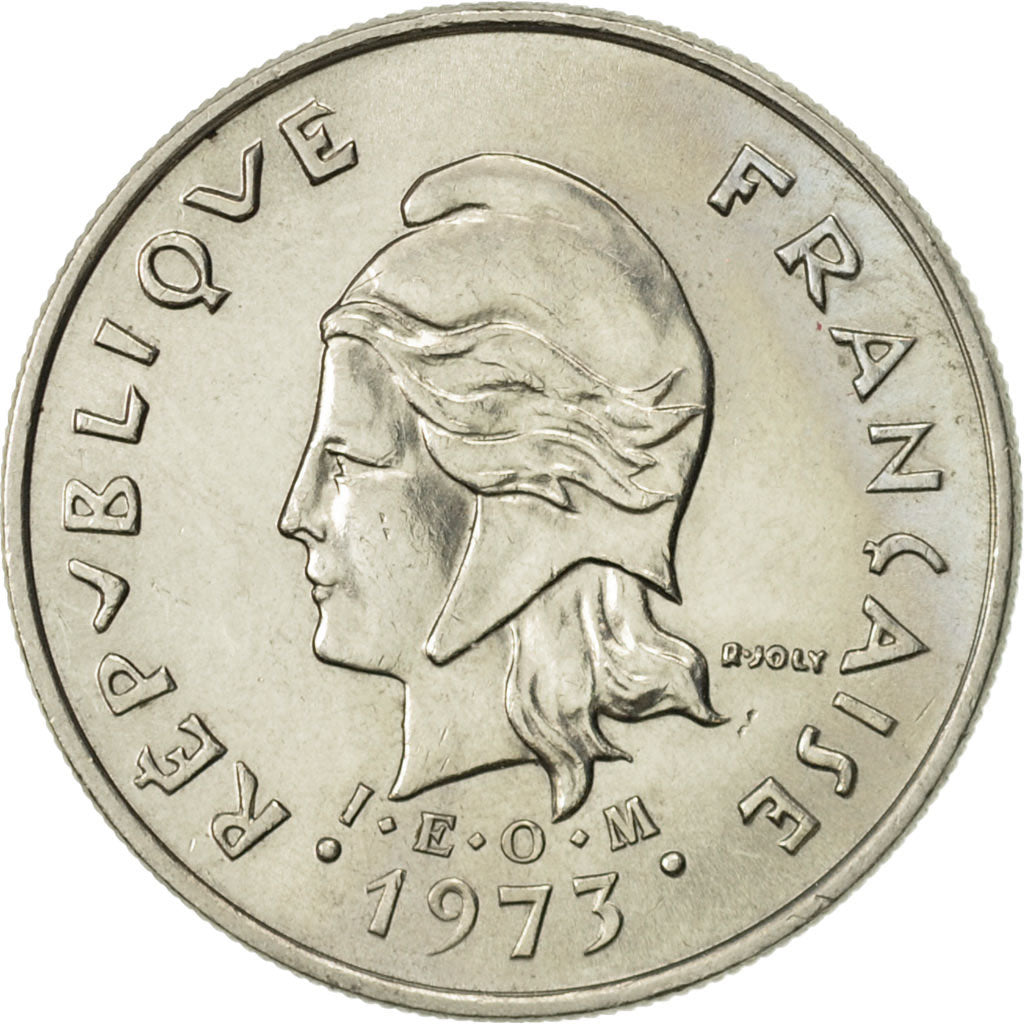 New Hebrides, 10 Francs, 1973, Paris, AU(50-53), Nickel, KM:2.2