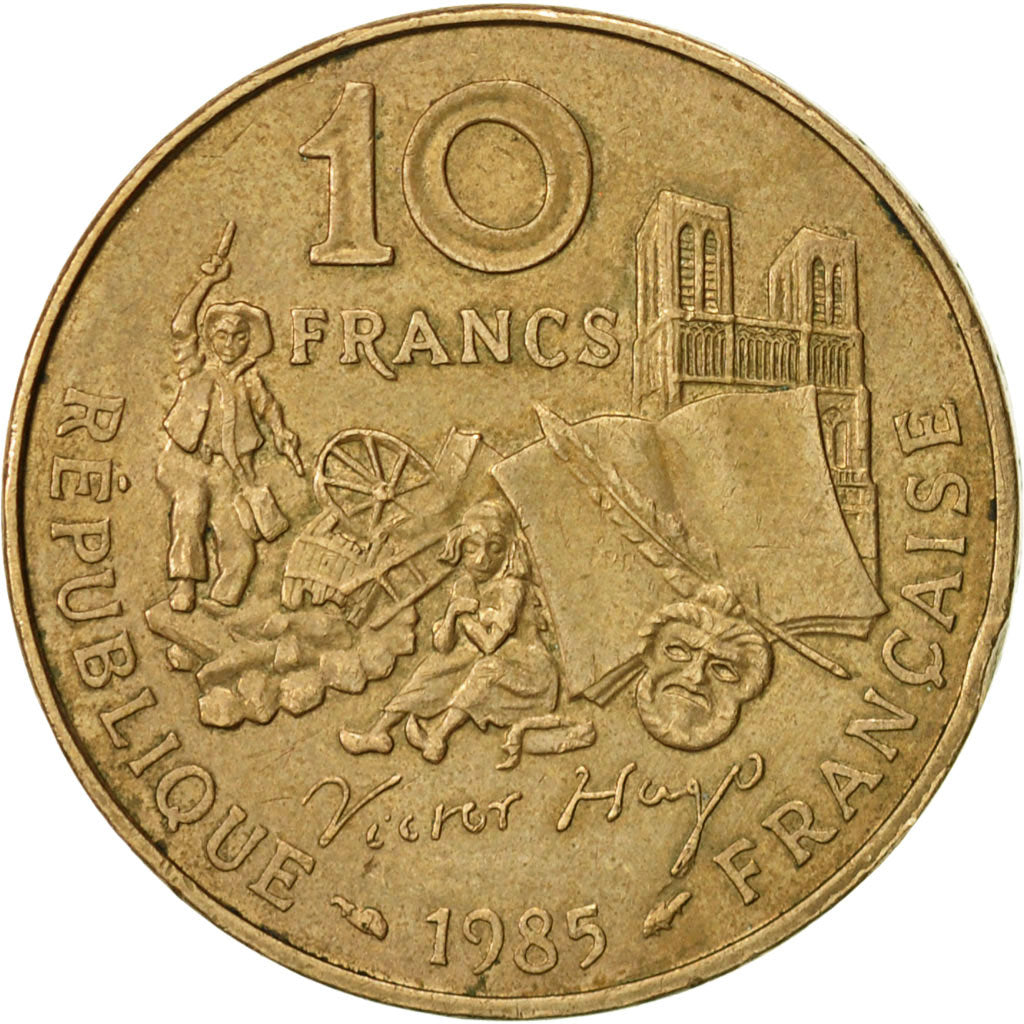 Coin, France, Victor Hugo, 10 Francs, 1985, Paris, AU(50-53), Nickel-Bronze