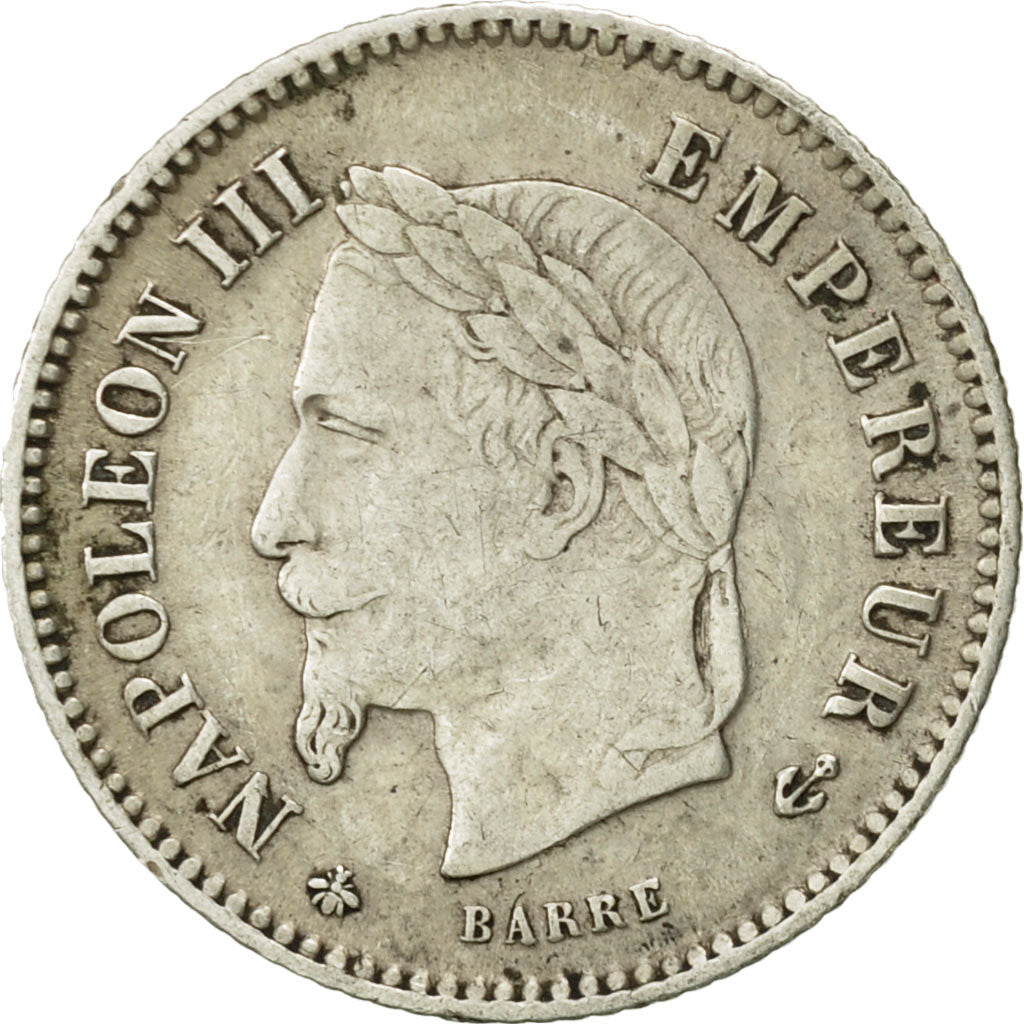 France, Napoleon III, Napoléon III, 20 Centimes, 1867, Paris, EF(40-45)