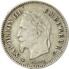 France, Napoleon III, Napoléon III, 20 Centimes, 1867, Paris, EF(40-45)