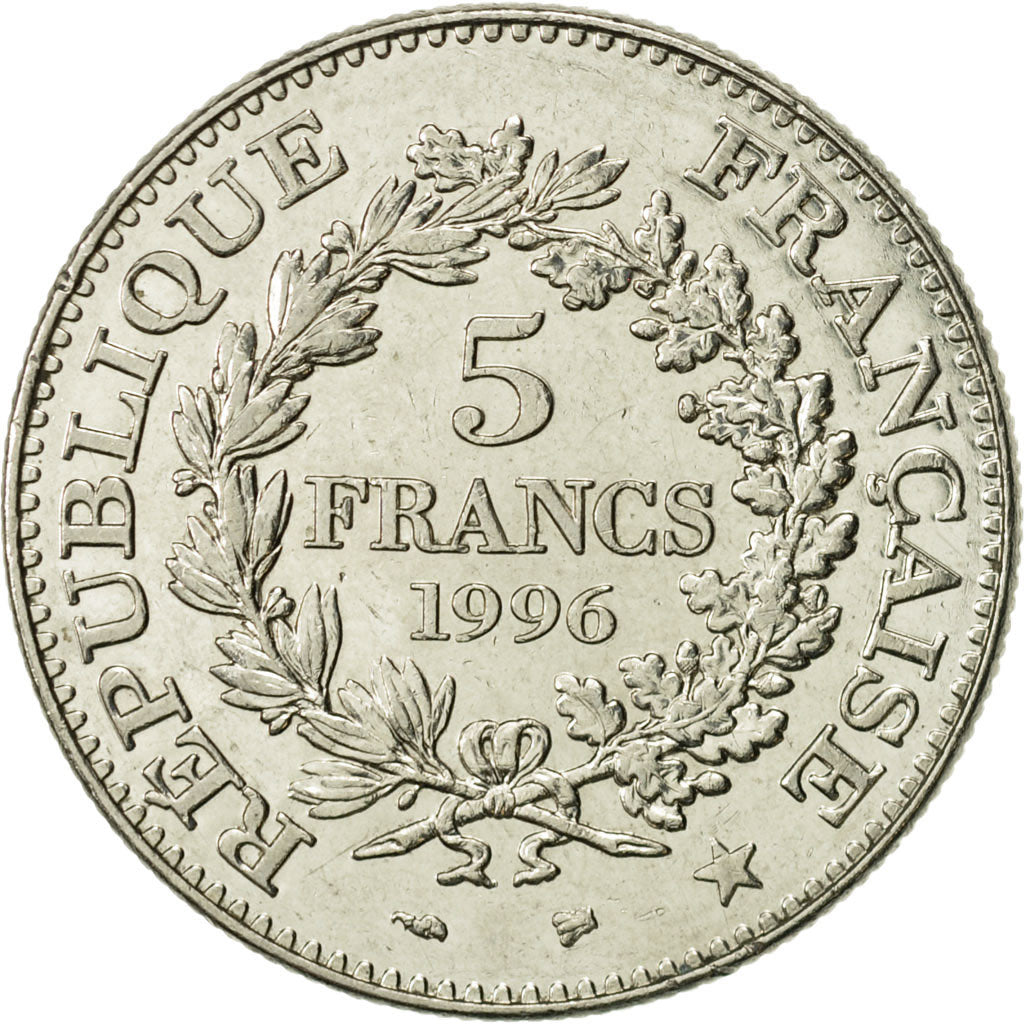 France, Hercule, 5 Francs, 1996, Paris, AU(55-58), Nickel, KM:1155, Gadoury:777