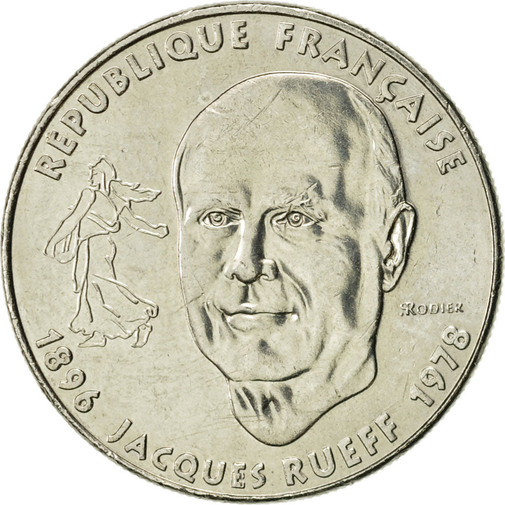 Monnaie, France, Jacques Rueff, Franc, 1996, Paris, SUP+, Nickel, KM:1160