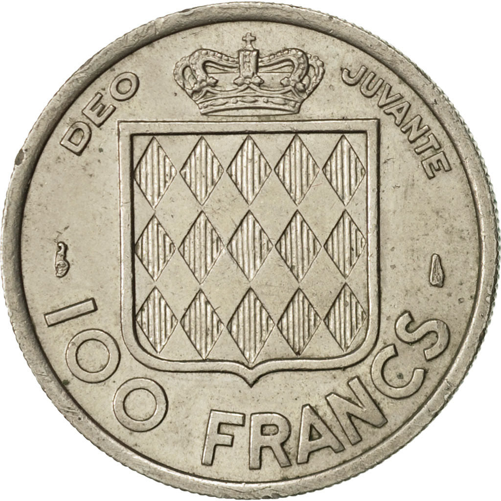 Coin, Monaco, Rainier III, 100 Francs, Cent, 1956, AU(50-53), Copper-nickel