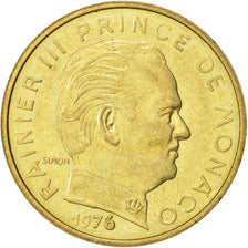 Coin, Monaco, Rainier III, 10 Centimes, 1976, AU(50-53), Aluminum-Bronze
