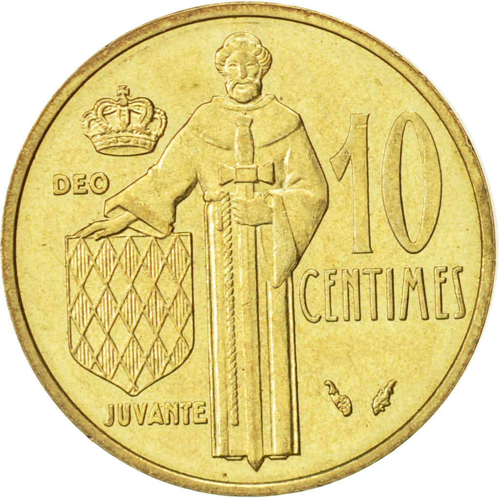 Coin, Monaco, Rainier III, 10 Centimes, 1976, AU(50-53), Aluminum-Bronze