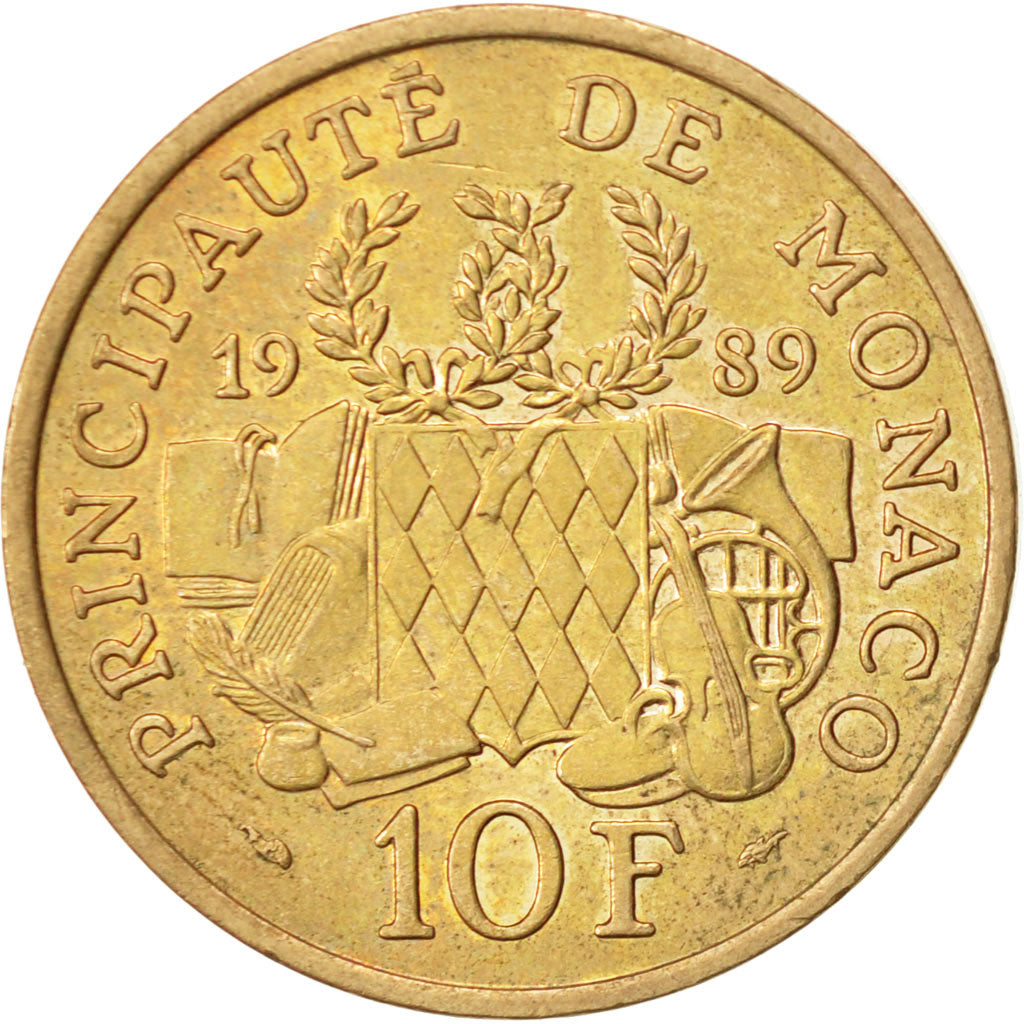 Monaco, Rainier III, 10 Francs, 1989, SUP, Nickel-Aluminum-Bronze, KM:162