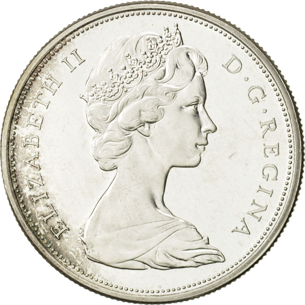 Coin, Canada, Elizabeth II, 50 Cents, 1965, Royal Canadian Mint, Ottawa