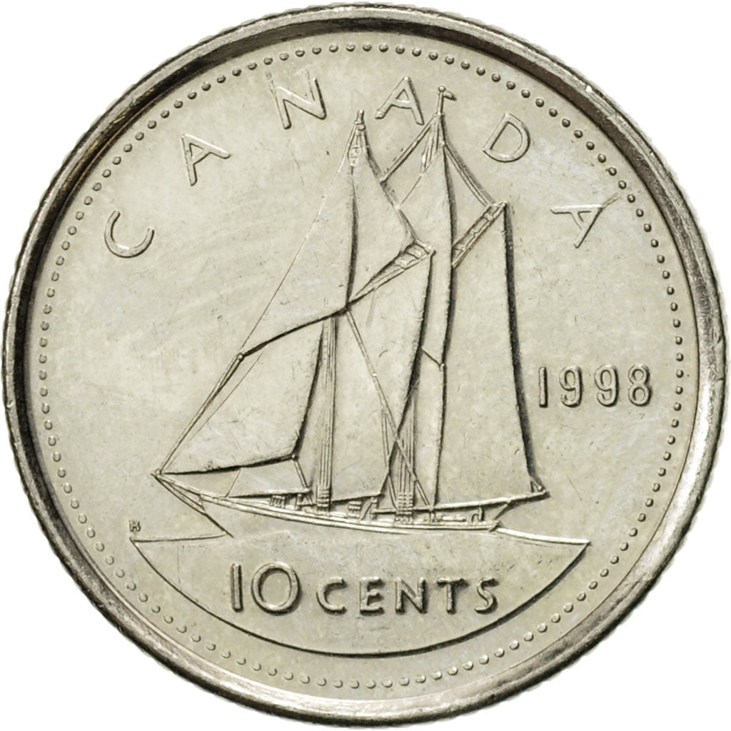 Coin, Canada, Elizabeth II, 10 Cents, 1998, Royal Canadian Mint, Ottawa