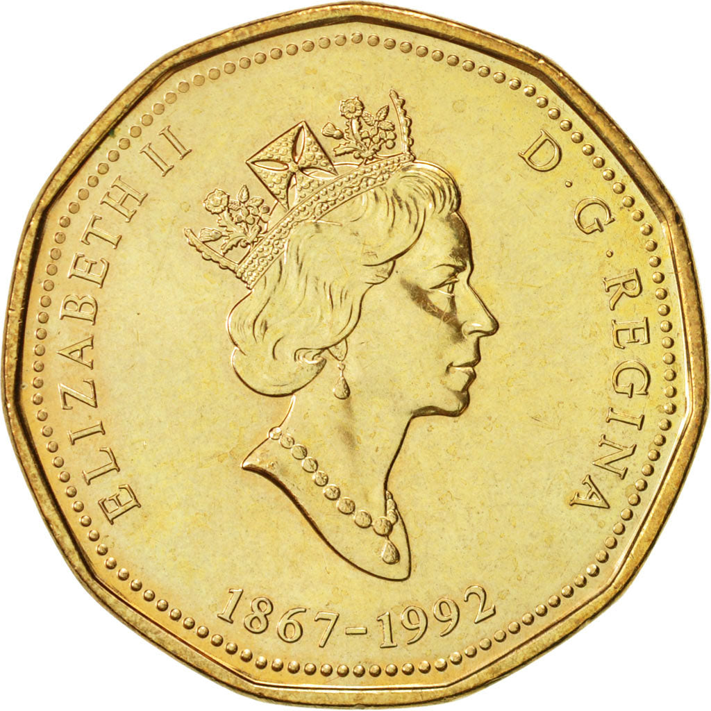 Coin, Canada, Elizabeth II, Dollar, 1992, Royal Canadian Mint, Ottawa, MS(63)