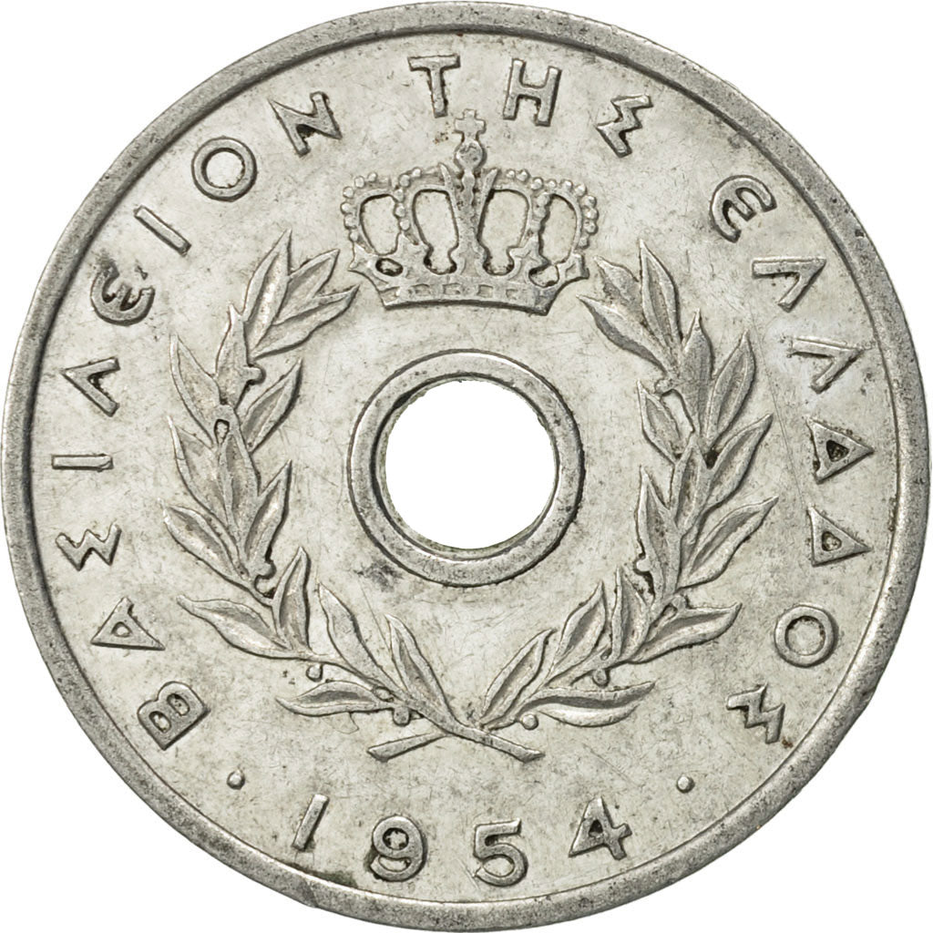 Greece, 10 Lepta, 1954, AU(50-53), Aluminum, KM:78