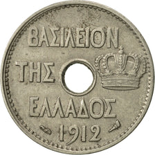 Moneta, Grecia, George I, 5 Lepta, 1912, BB+, Nichel, KM:62