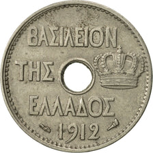 Monnaie, Grèce, George I, 5 Lepta, 1912, TTB+, Nickel, KM:62