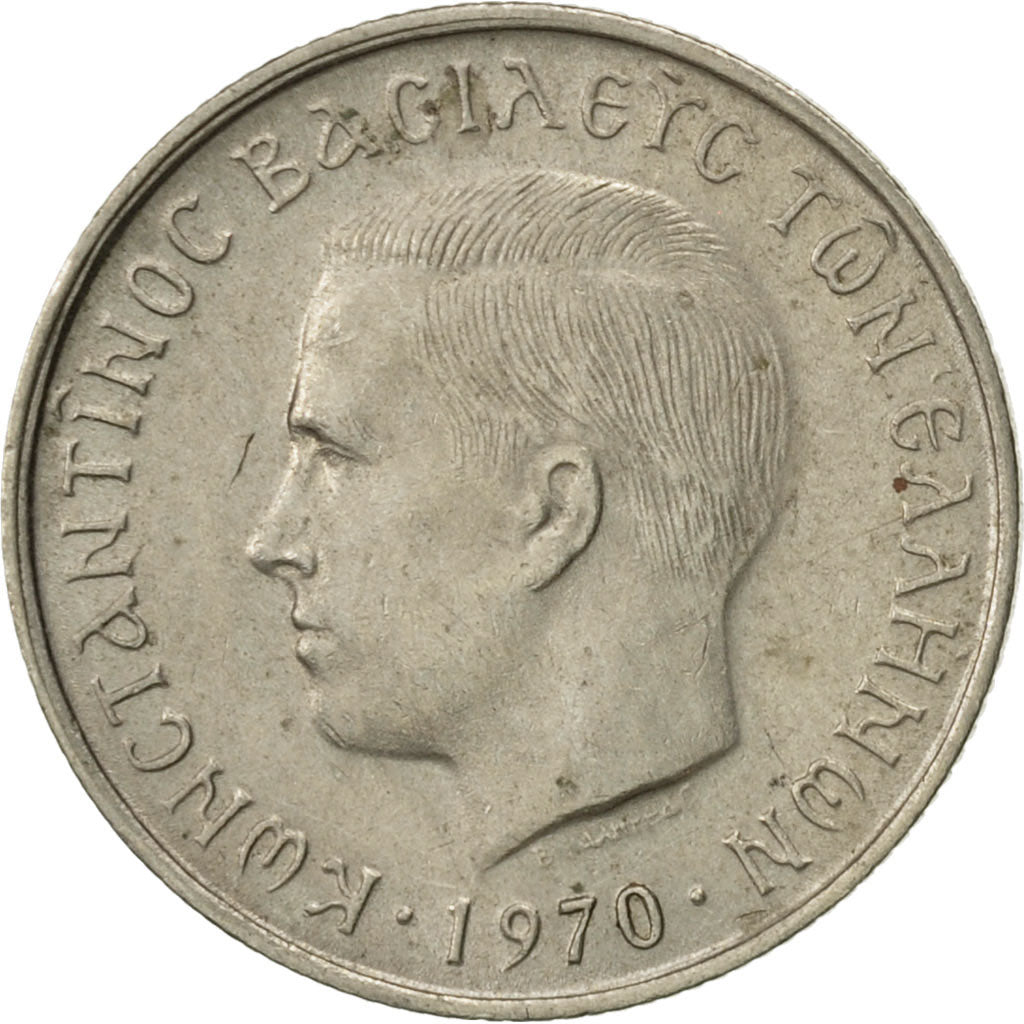 Monnaie, Grèce, Constantine II, 50 Lepta, 1970, TTB+, Copper-nickel, KM:88