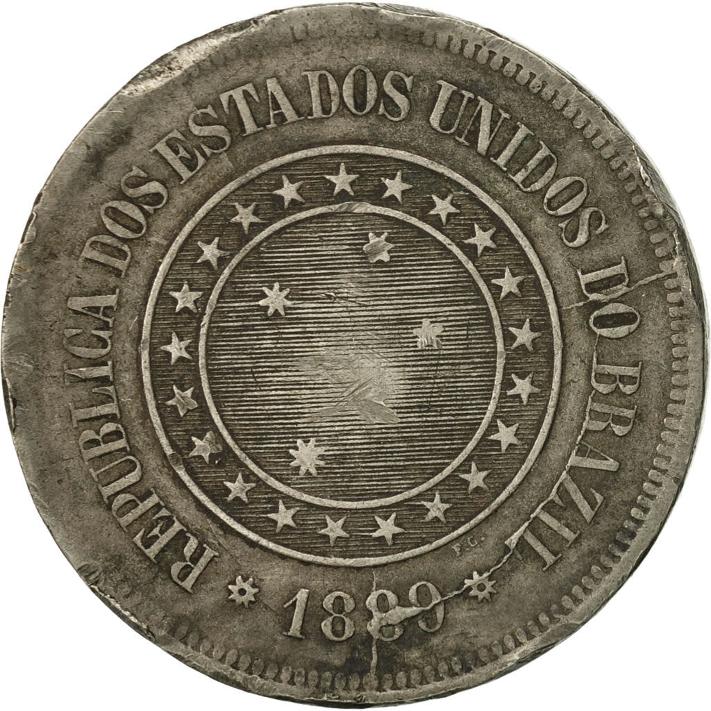 Brésil, Pedro II, 100 Reis, 1889, TTB, Copper-nickel, KM:483