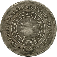Brésil, Pedro II, 100 Reis, 1889, TTB, Copper-nickel, KM:483