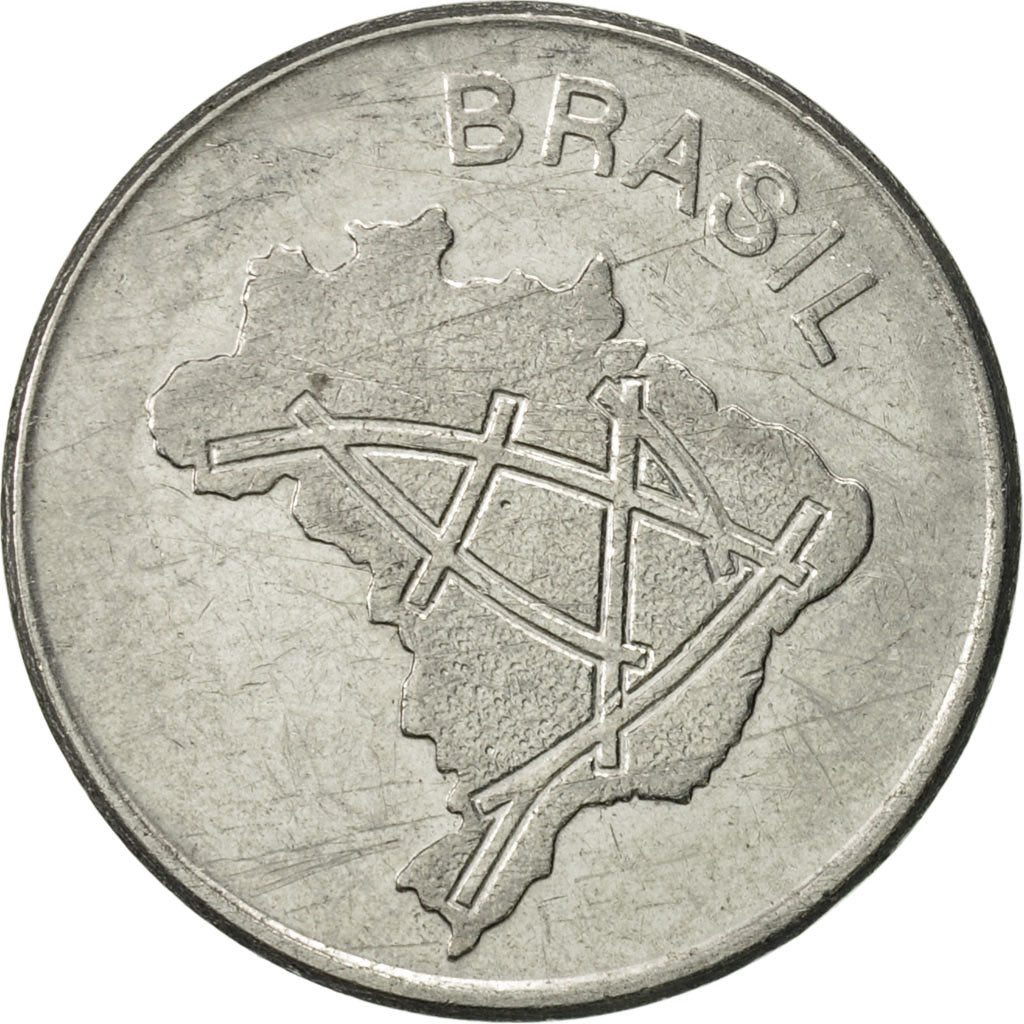 Coin, Brazil, 10 Cruzeiros, 1983, AU(50-53), Stainless Steel, KM:592.1