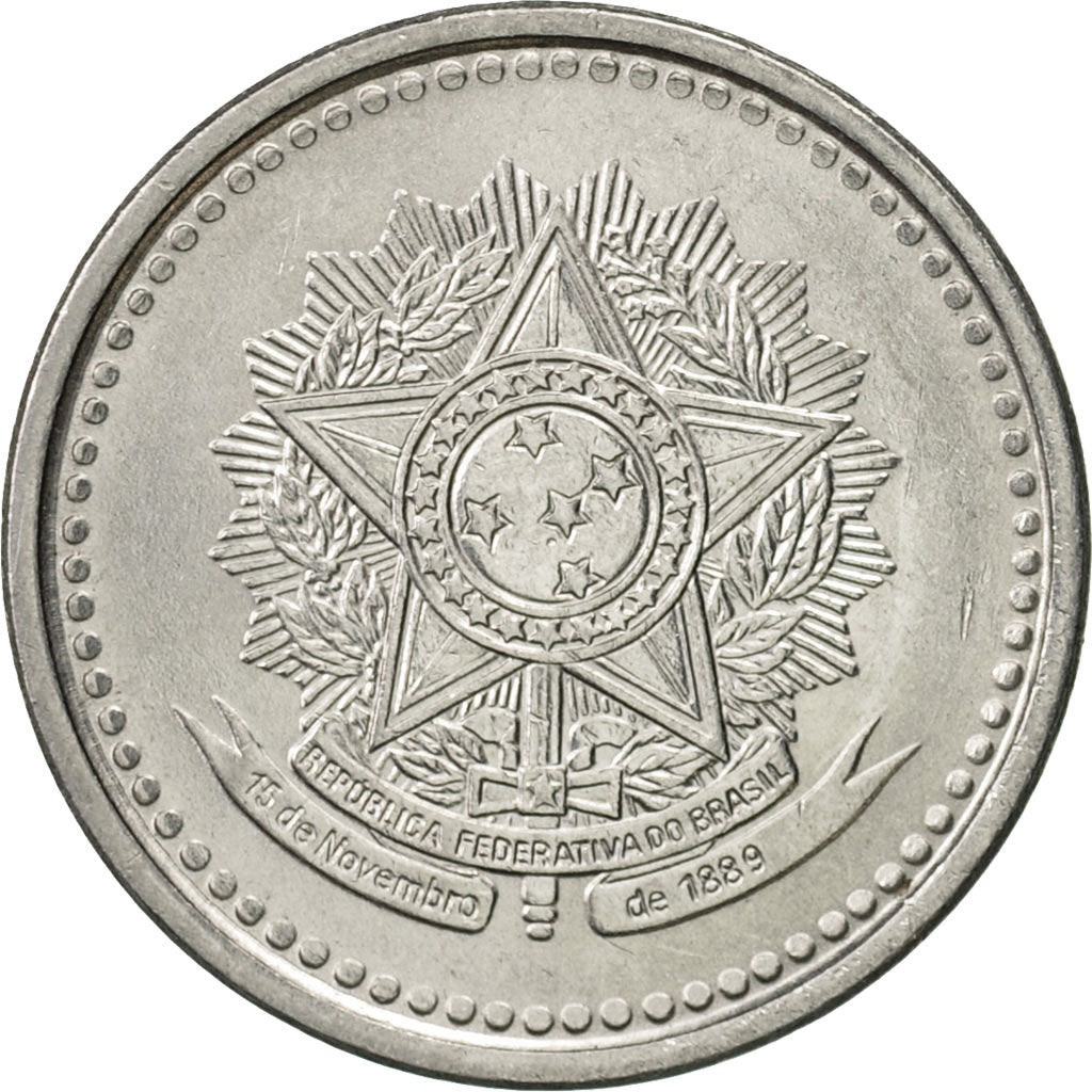 Münze, Brasilien, 50 Centavos, 1986, VZ, Stainless Steel, KM:604