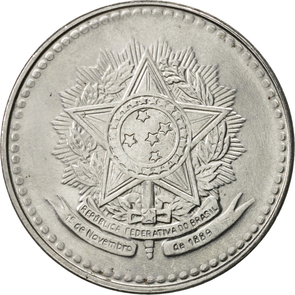 Moneta, Brasile, 10 Cruzados, 1988, SPL-, Acciaio inossidabile, KM:607