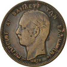 Greece, George I, 5 Lepta, 1878, VF(30-35), Copper, KM:54