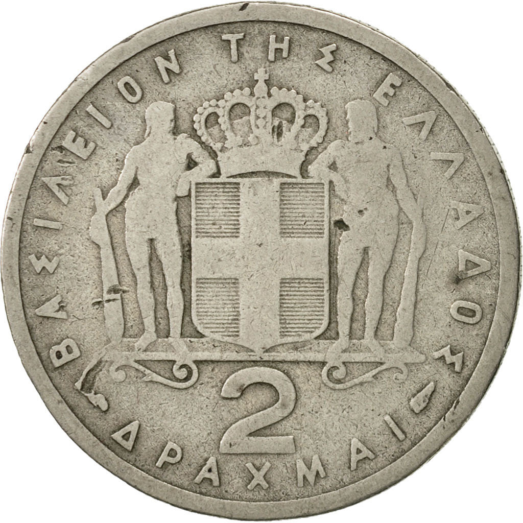 Monnaie, Grèce, Paul I, 2 Drachmai, 1954, TB, Copper-nickel, KM:82