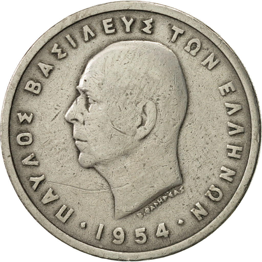 Monnaie, Grèce, Paul I, 5 Drachmai, 1954, TB, Copper-nickel, KM:83