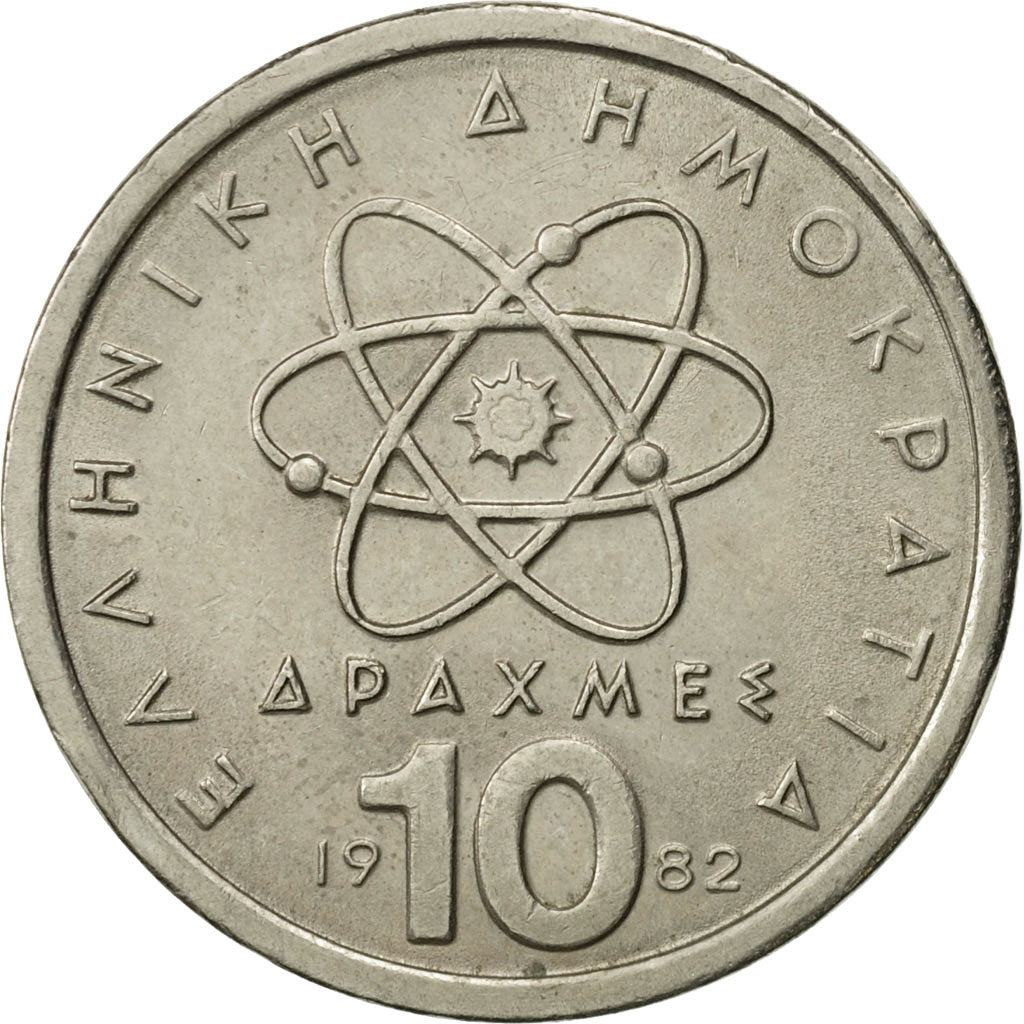 Coin, Greece, 10 Drachmes, 1982, EF(40-45), Copper-nickel, KM:132