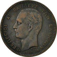 Greece, George I, 10 Lepta, 1878, EF(40-45), Copper, KM:55