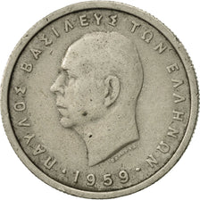 Coin, Greece, Paul I, Drachma, 1959, EF(40-45), Copper-nickel, KM:81