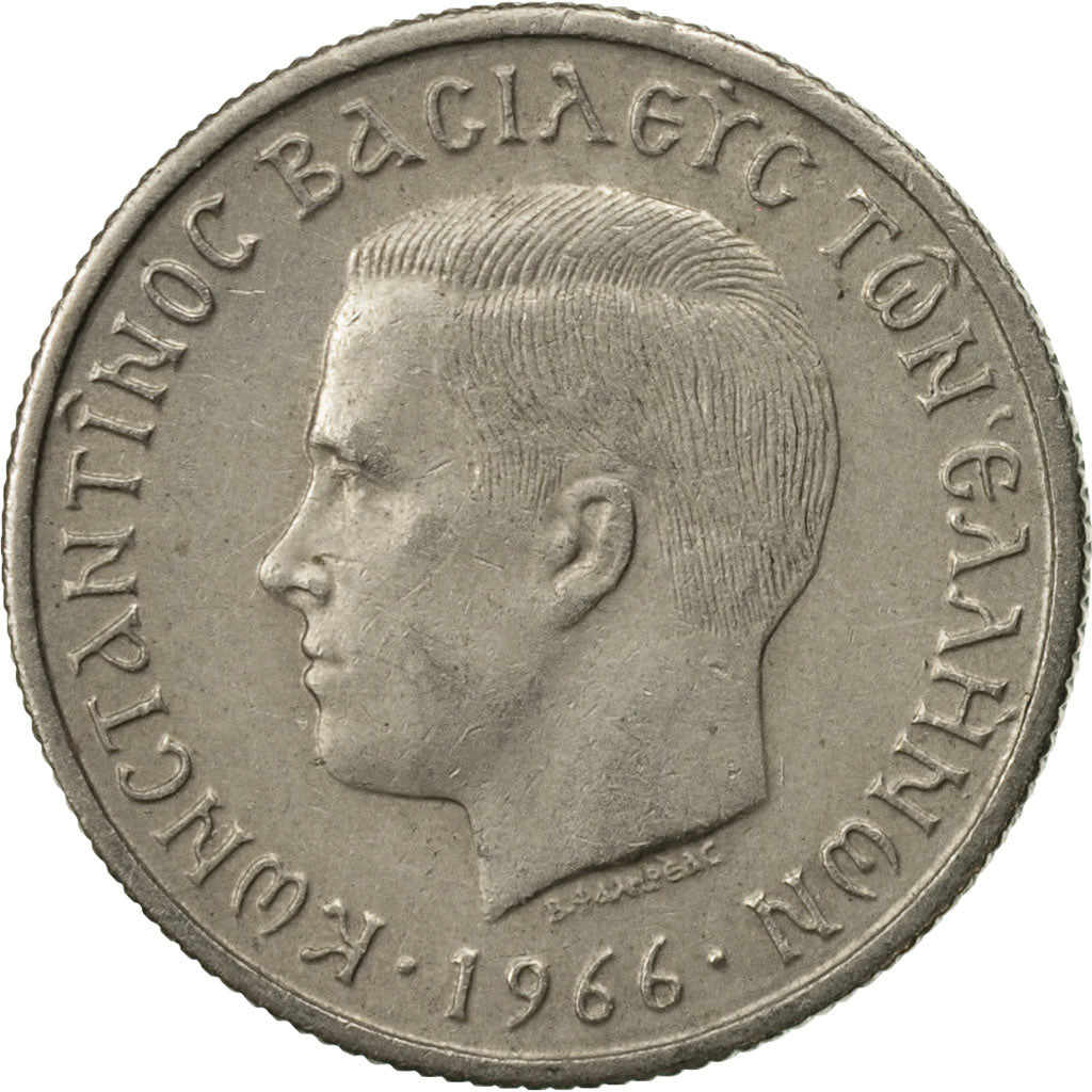 Monnaie, Grèce, Constantine II, 50 Lepta, 1966, TTB, Copper-nickel, KM:88