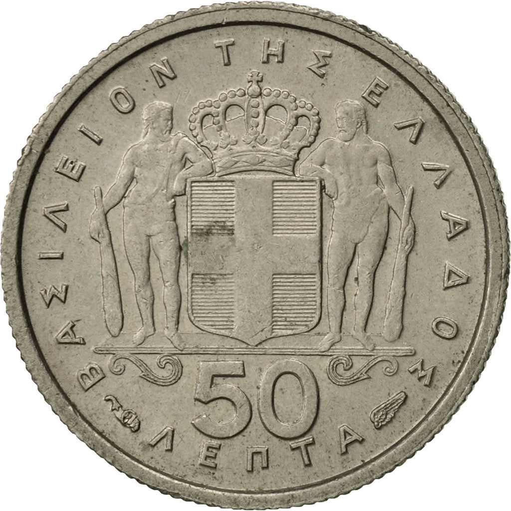 Coin, Greece, Paul I, 50 Lepta, 1954, EF(40-45), Copper-nickel, KM:80
