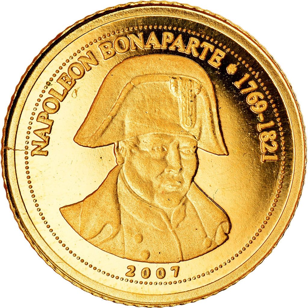 Congo Republic, 1500 Francs CFA, Napoléon Bonaparte, 2007, MS(65-70), Gold