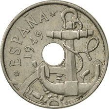 Coin, Spain, Francisco Franco, caudillo, 50 Centimos, 1949, AU(50-53)