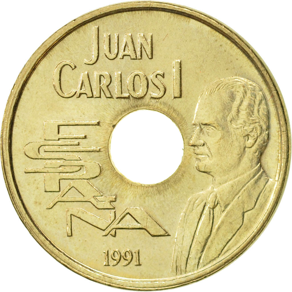 Moneta, Spagna, Juan Carlos I, 25 Pesetas, 1991, Madrid, SPL-, Alluminio-bronzo