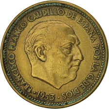 Espagne, Caudillo and regent, 2-1/2 Pesetas, 1956, Madrid, TTB, Aluminum-Bronze