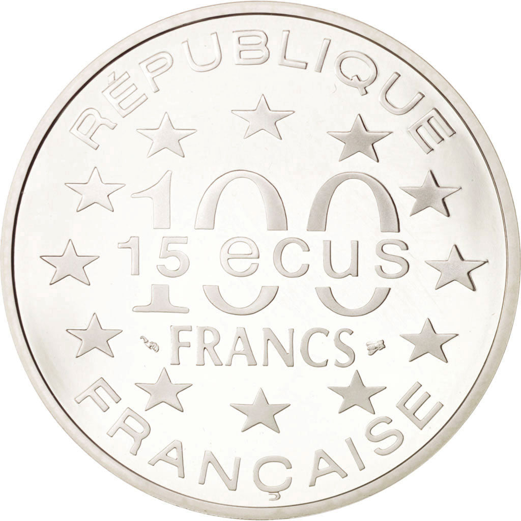 Frankreich, 100 Francs-15 Ecus, 1994, St. Mark's Cathedral, Silver, KM:1068