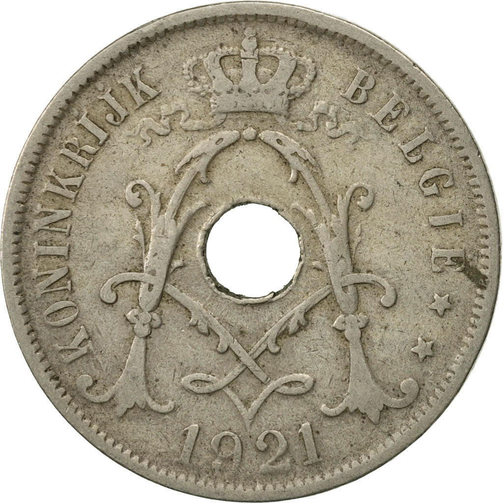 Moneda, Bélgica, 25 Centimes, 1921, MBC, Cobre - níquel, KM:69