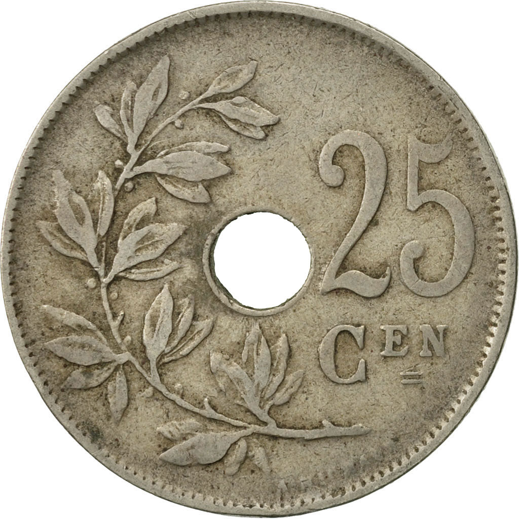 Moneda, Bélgica, 25 Centimes, 1921, MBC, Cobre - níquel, KM:69
