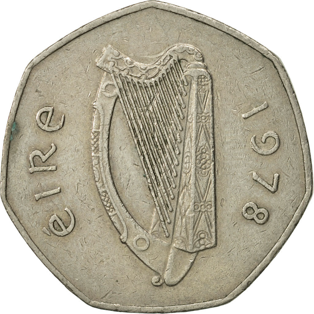 Coin, IRELAND REPUBLIC, 50 Pence, 1978, EF(40-45), Copper-nickel, KM:24
