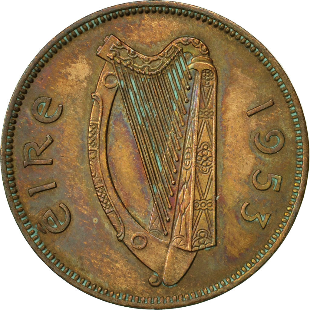 REPUBBLICA D’IRLANDA, 1/2 Penny, 1953, BB+, Bronzo, KM:10