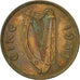 REPUBBLICA D’IRLANDA, 1/2 Penny, 1953, BB+, Bronzo, KM:10