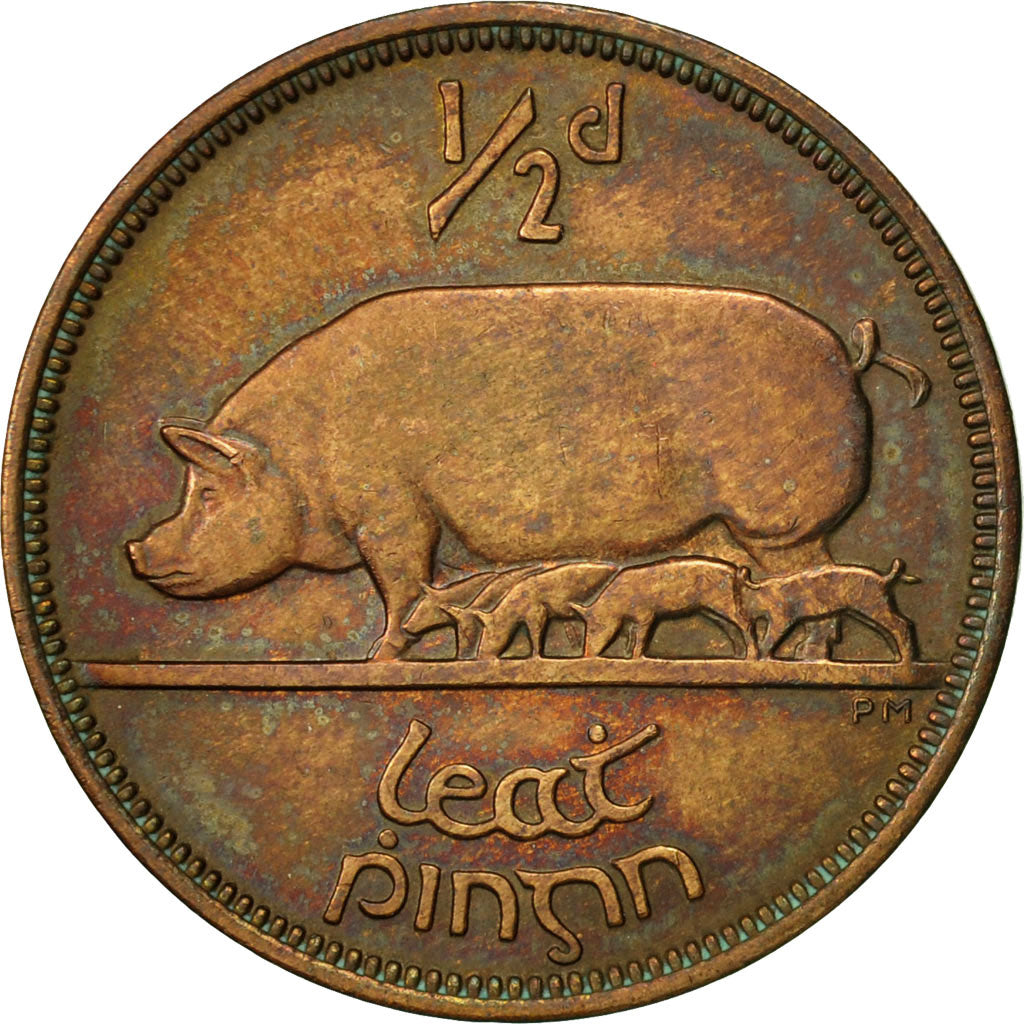 REPUBBLICA D’IRLANDA, 1/2 Penny, 1953, BB+, Bronzo, KM:10