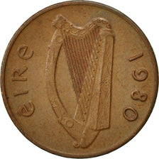 Moneta, REPUBLIKA IRLANDII, Penny, 1980, AU(50-53), Bronze, KM:20