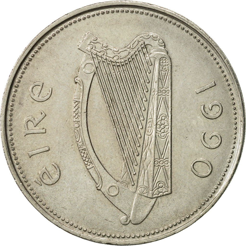 IRELAND REPUBLIC, Punt, Pound, 1990, AU(50-53), Copper-nickel, KM:27