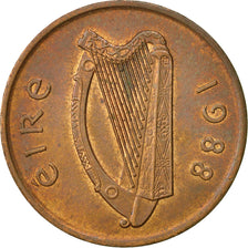 Monnaie, IRELAND REPUBLIC, 2 Pence, 1988, SUP, Bronze, KM:21