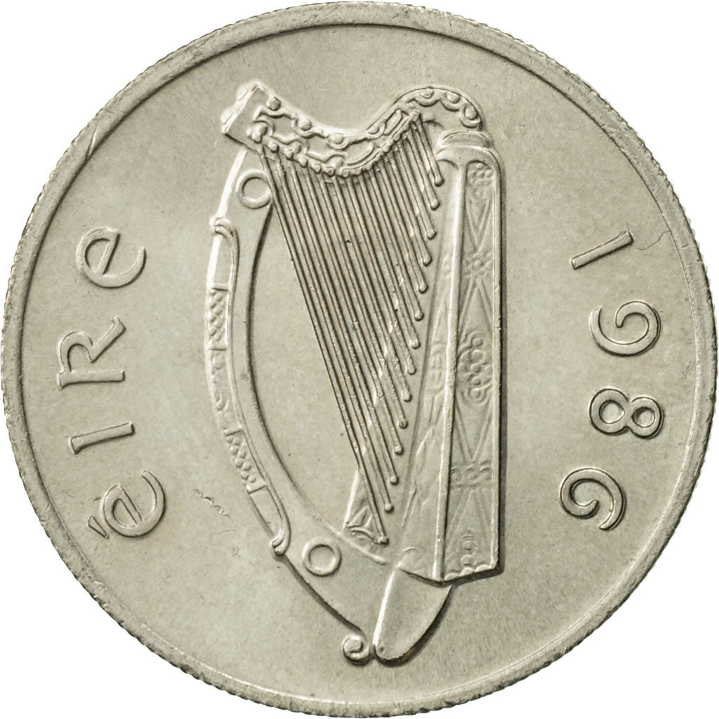 Coin, IRELAND REPUBLIC, 5 Pence, 1986, AU(55-58), Copper-nickel, KM:22