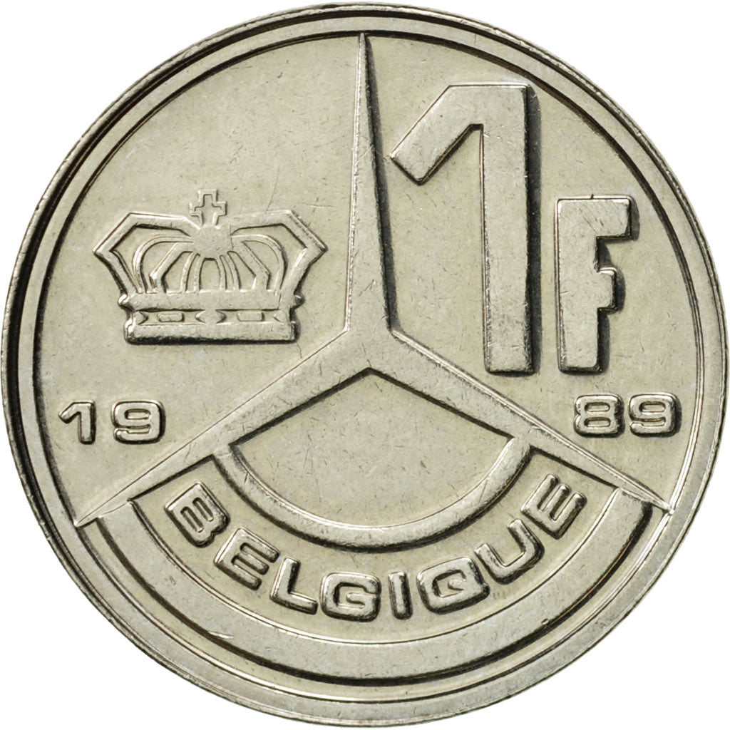 Coin, Belgium, Franc, 1989, EF(40-45), Nickel Plated Iron, KM:171